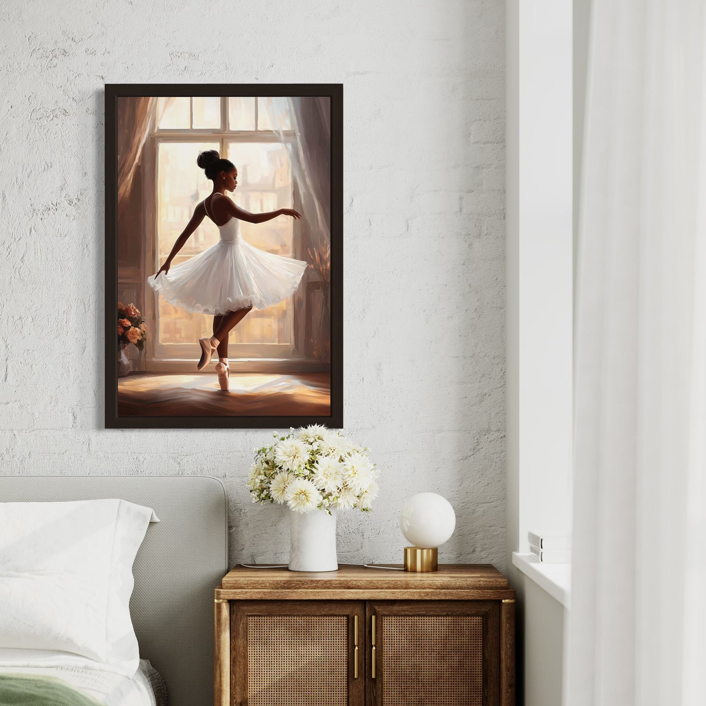 The Ballerina– Graceful Black Ballet Dancer Wall Art by Harwood & Main