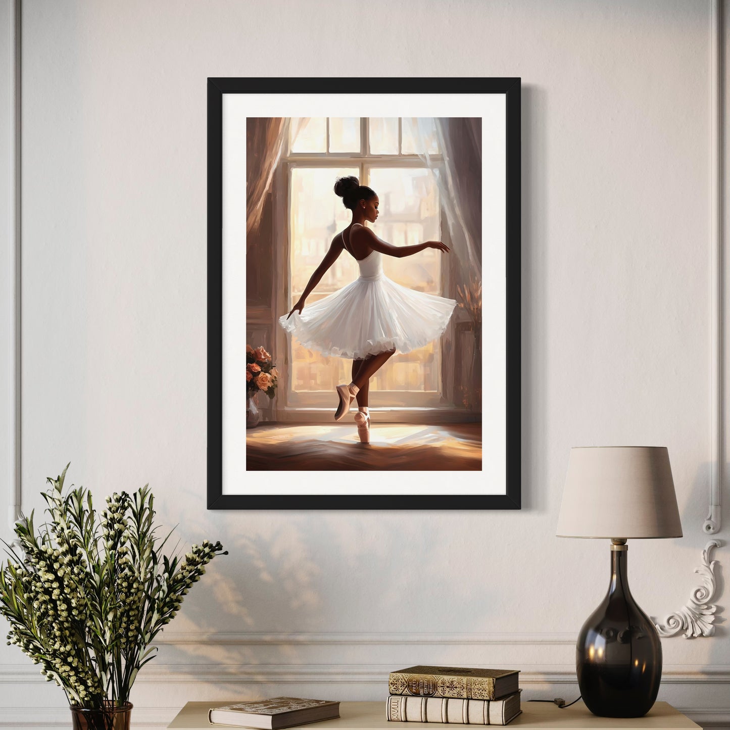 The Ballerina– Graceful Black Ballet Dancer Wall Art by Harwood & Main