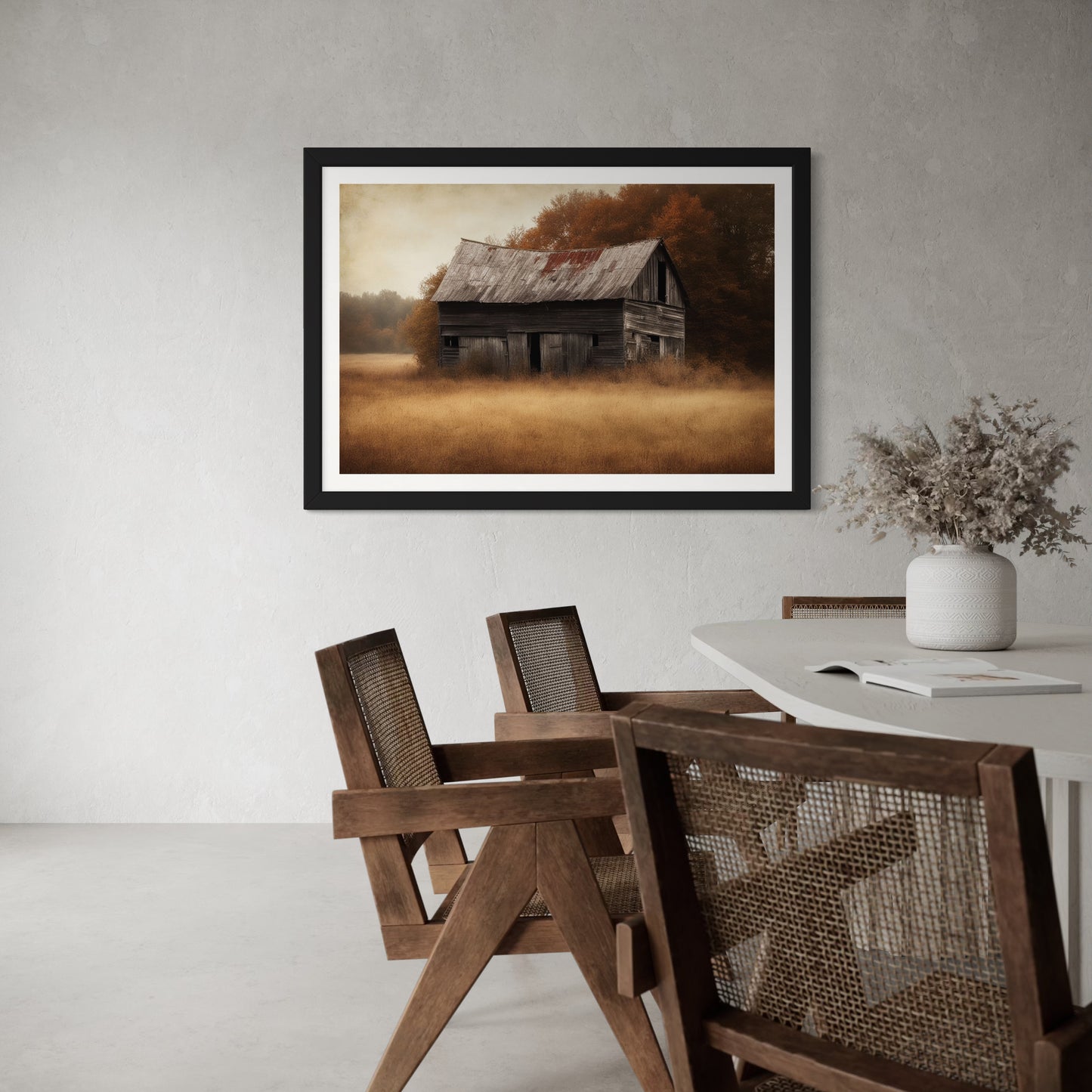 Weathered Barn– Rustic Farmhouse Landscape Art by Harwood & Main