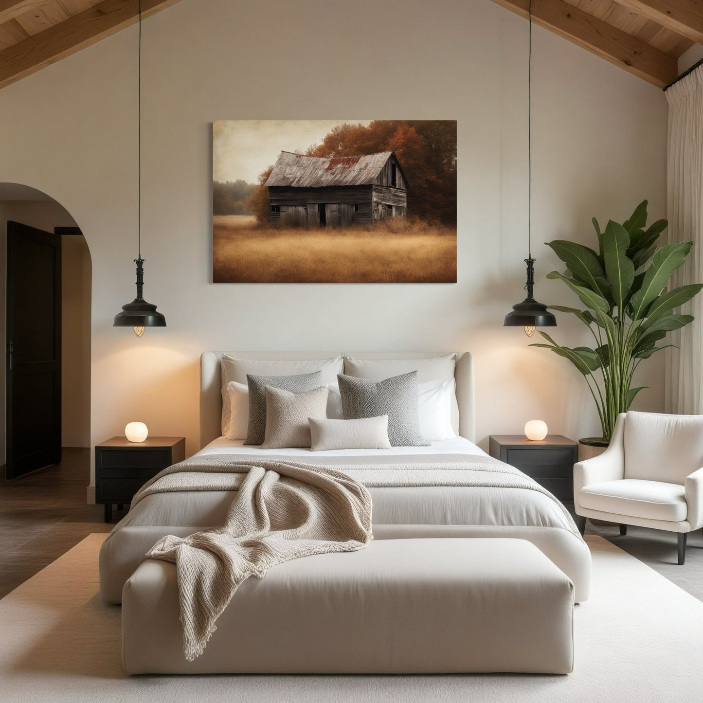 Weathered Barn– Rustic Farmhouse Landscape Art by Harwood & Main