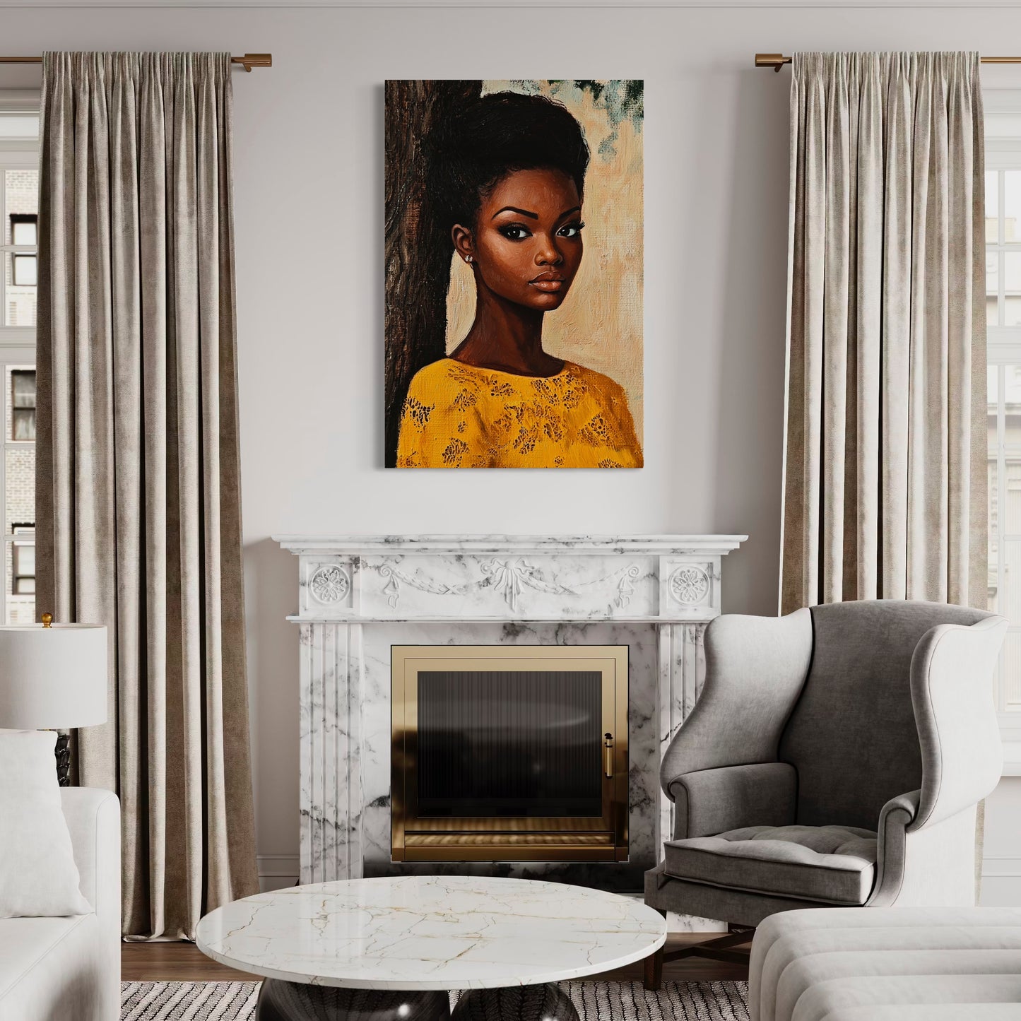 Black Beauty – Golden Grace Portrait Wall Art by Harwood & Main