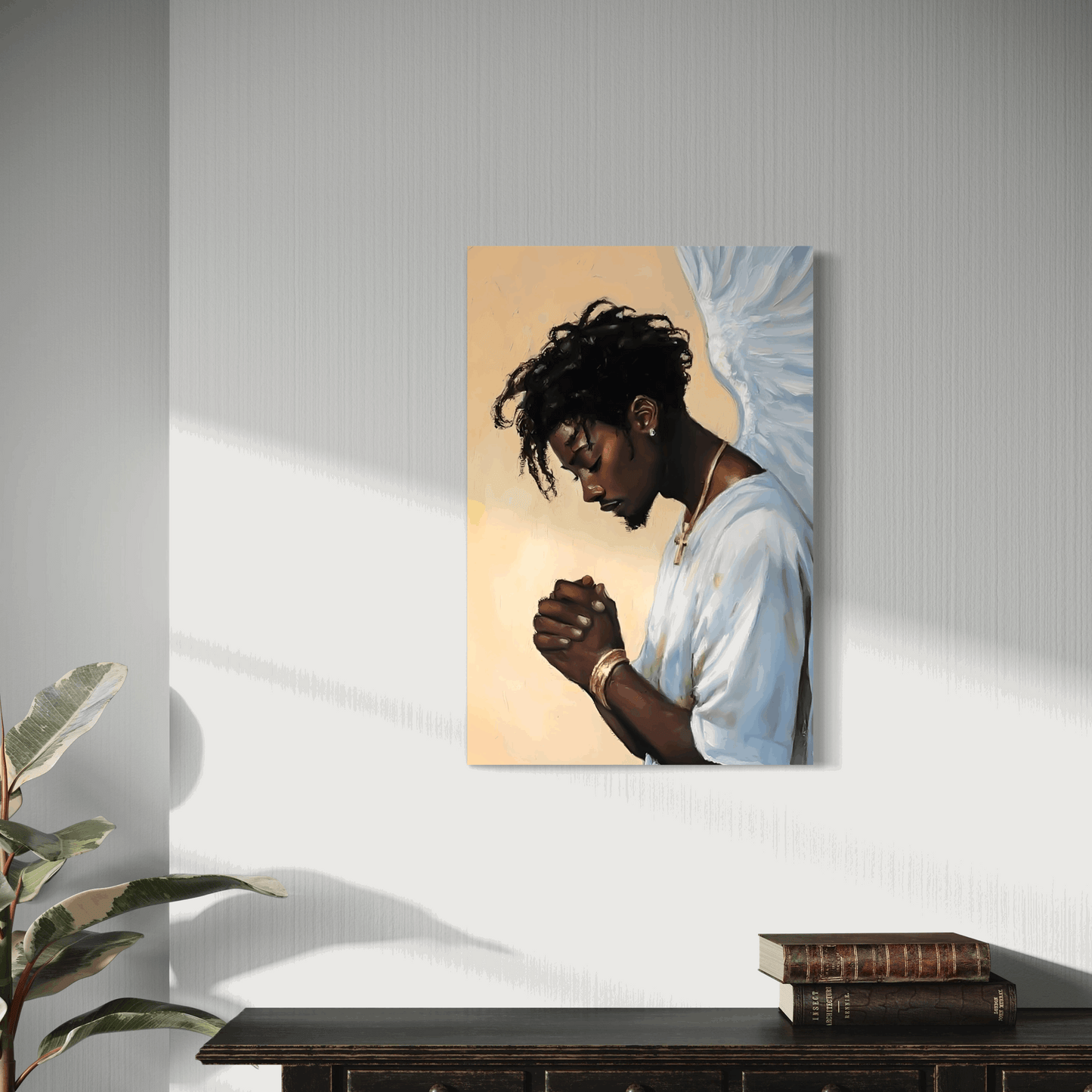 African American Religious Artwork | Black Angel Painting| Black Christian Painting