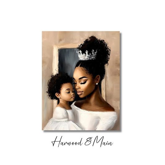African American Portrait Painting| Black Woman Artwork| Contemporary Art| Royal Reflection