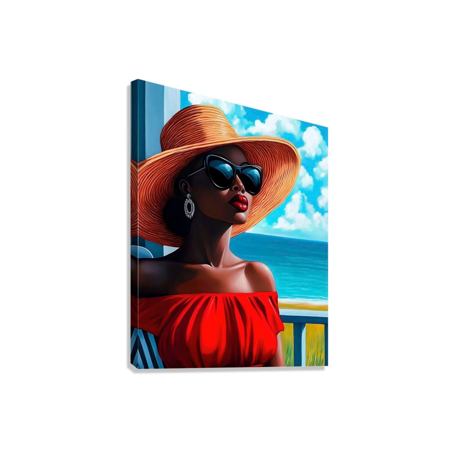 African American Contemporary Painting| Black Woman Canvas Artwork | Radient Peace