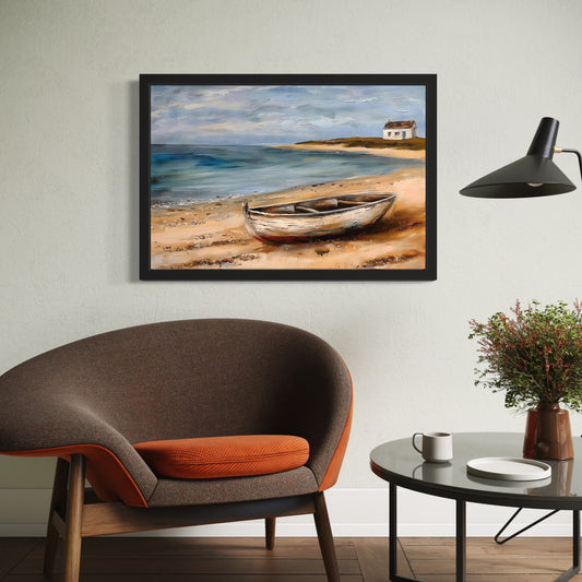 Coastal Landscape Art Print, Beach House Wall Decor, Seascape Framed Canvas, Nautical Home Decoration, Gift for Beach Lovers, Tranquil [...]