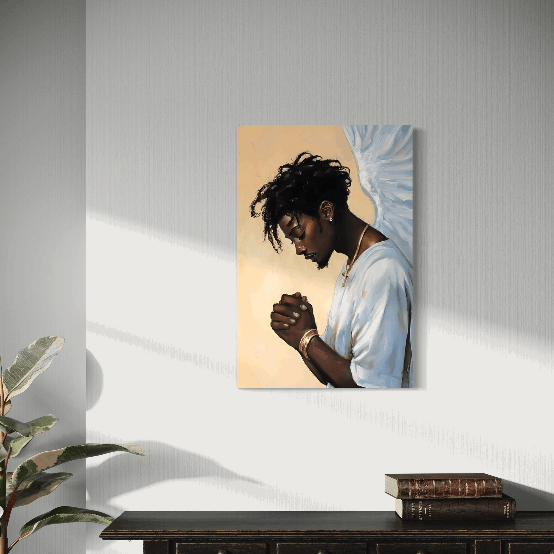 African American Religious Artwork | Black Angel Painting| Black Christian Painting